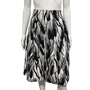MOSCHINO Cheap and Chic White Black Cotton Printed A-Line Knee Length Skirt 6